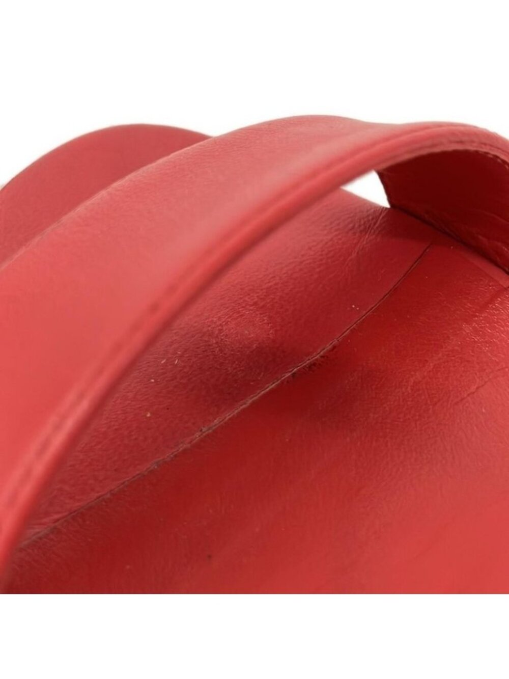 Chanel Sandals 35.5 C Red Chain Clover Gold Leather - Picture 10 of 10